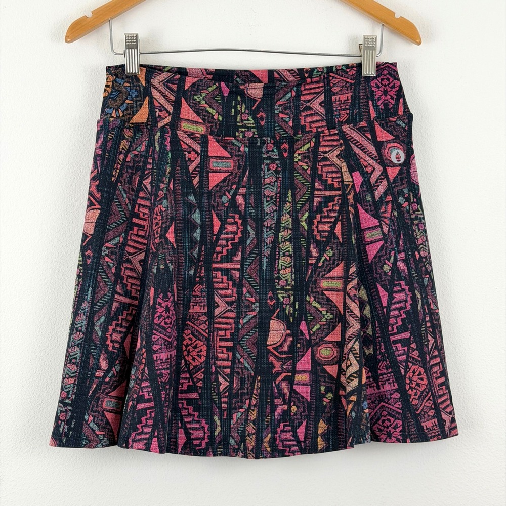 Dona Jo Skort Pink Geometric Tribal Print Tennis Pickleball Size 2 Pockets